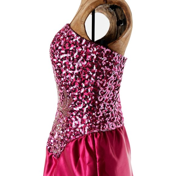 Fushia Mike Benet Sequined Strapless Gown - Picture 4 of 6